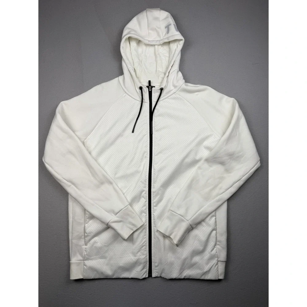 Jordan Two3 Full Zip Hoodie White Fleece Jacket Men's XL Athletic Basketball